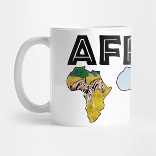 African Wildlife Continent Collage Mug